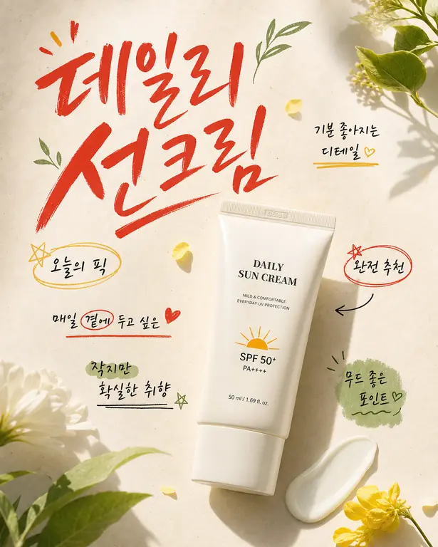 데일리 선크림 감성 포스터