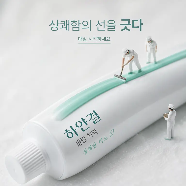 상쾌한 치약 한 줄