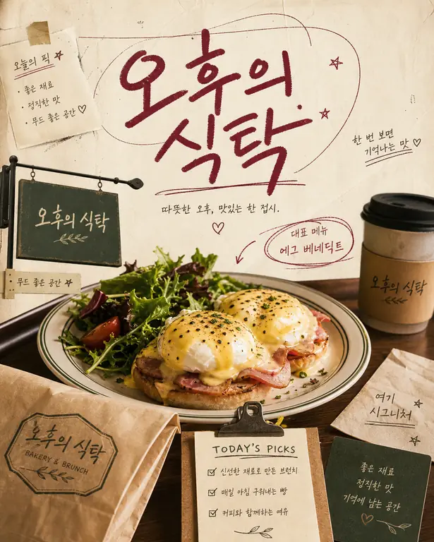 오후의 식탁 브런치 포스터