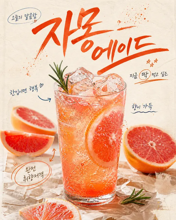 상큼 달콤 자몽 에이드