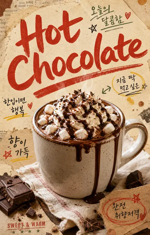 빈티지 핫초코 포스터