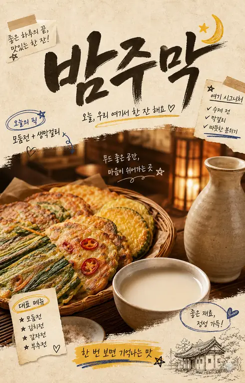 밤주막 막걸리 포스터