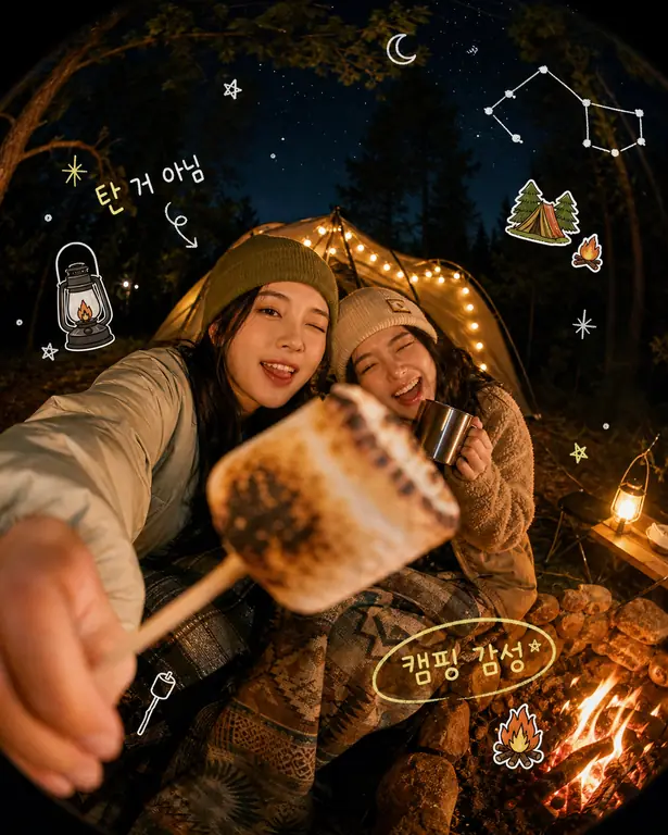 별밤 캠핑 셀피