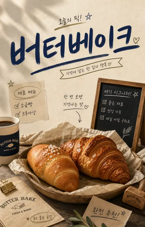 버터베이크 베이커리 포스터