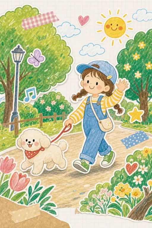 행복한 산책 스티커