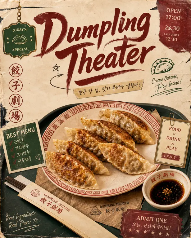 만두극장 레트로 포스터
