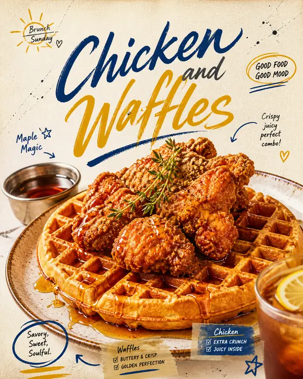 브런치 치킨 와플
