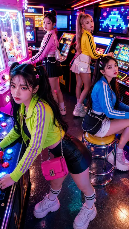 네온 아케이드 걸그룹 화보
