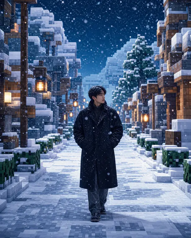 블록 세상 겨울 산책