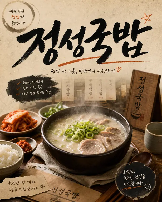 정성국밥 홍보 포스터