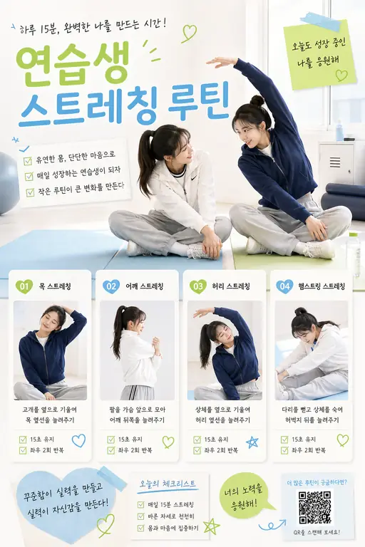 건강한 연습생 스트레칭