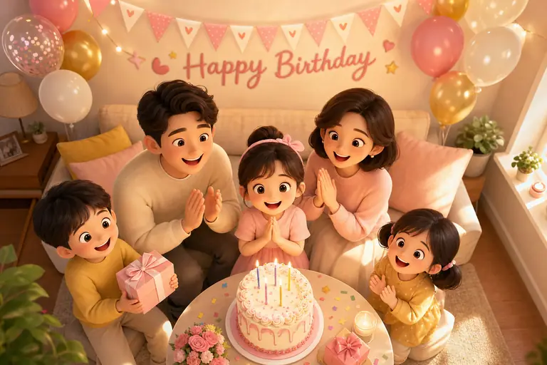 따뜻한 가족 생일 파티