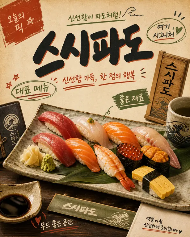 스시파도 레트로 포스터