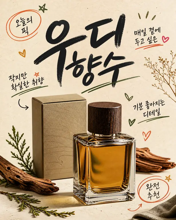 우디 향수 감성 포스터