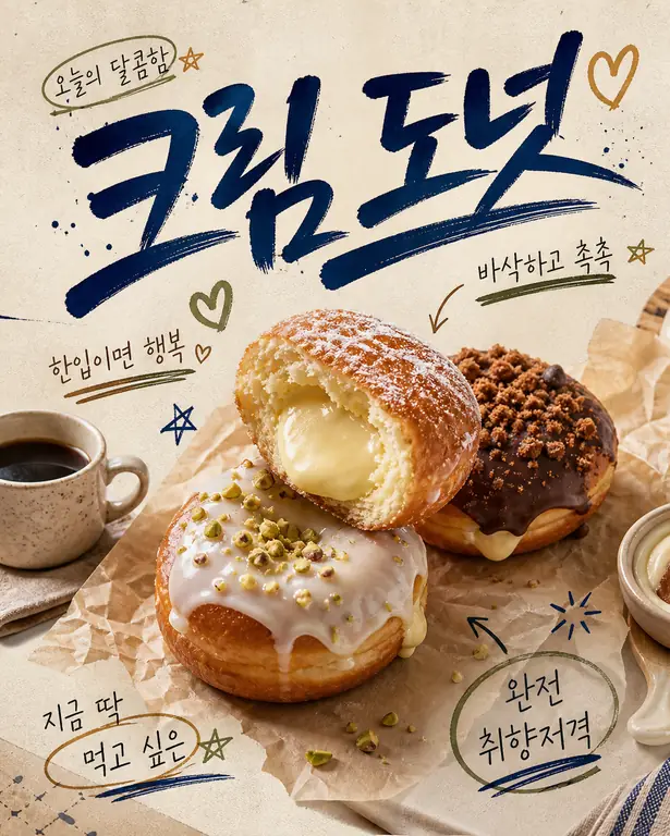 크림 도넛 포스터
