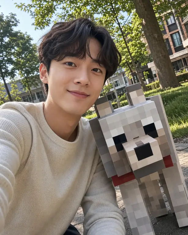 마인크래프트 반려견 셀카