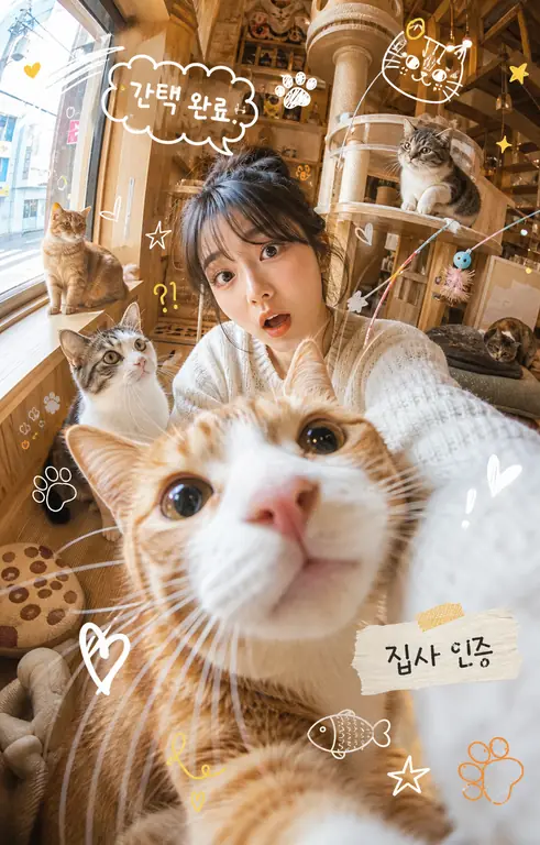 간택 완료! 집사 셀피