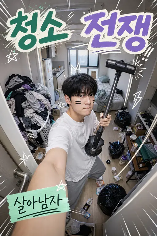 자취방 청소 전쟁 셀피
