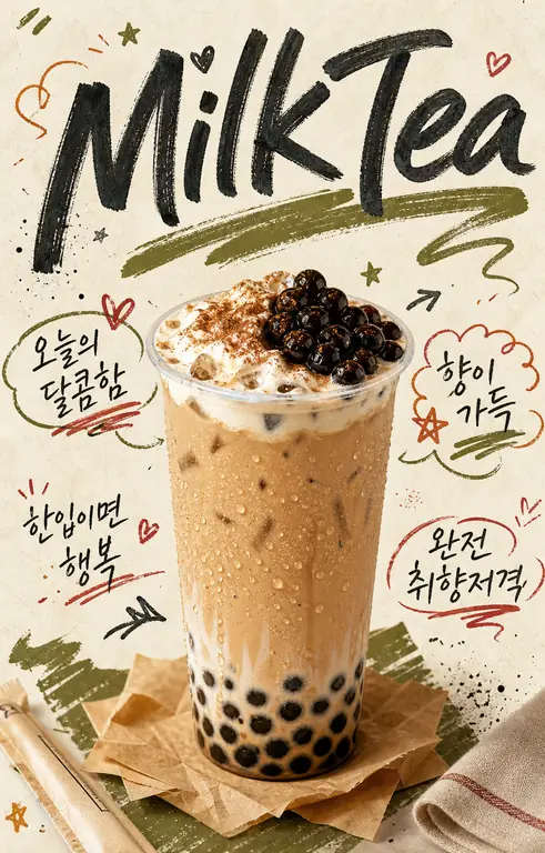 달콤한 밀크티 포스터