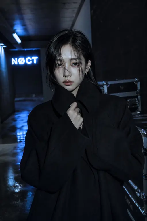 네온사인 블랙 코트