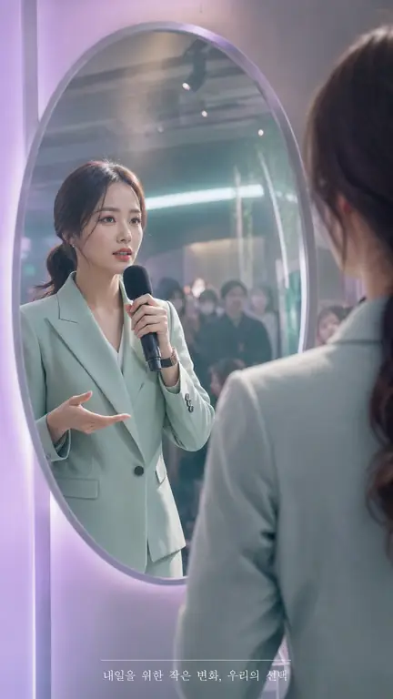 거울 속 앵커의 연설