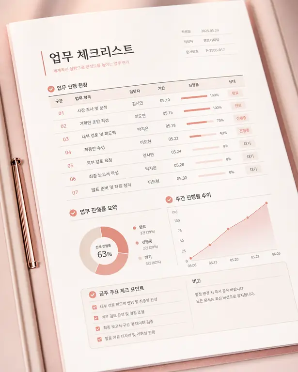 업무 진행 보고서