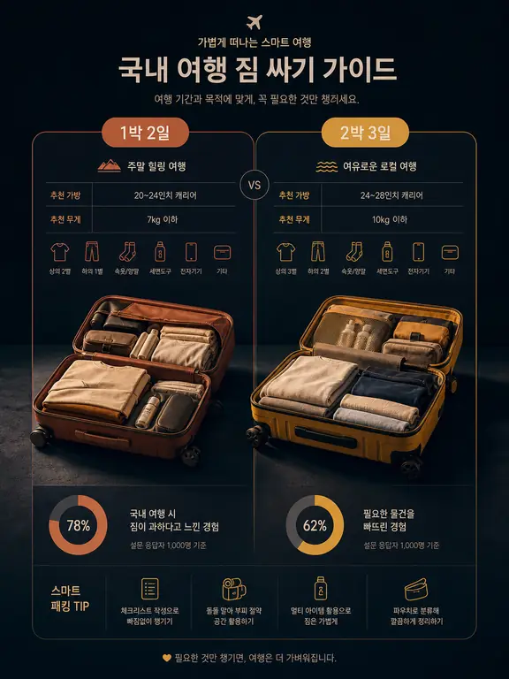 국내 여행 짐 싸기 가이드