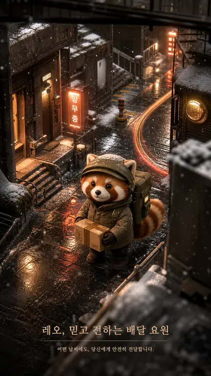 레서판다의 겨울밤 배달