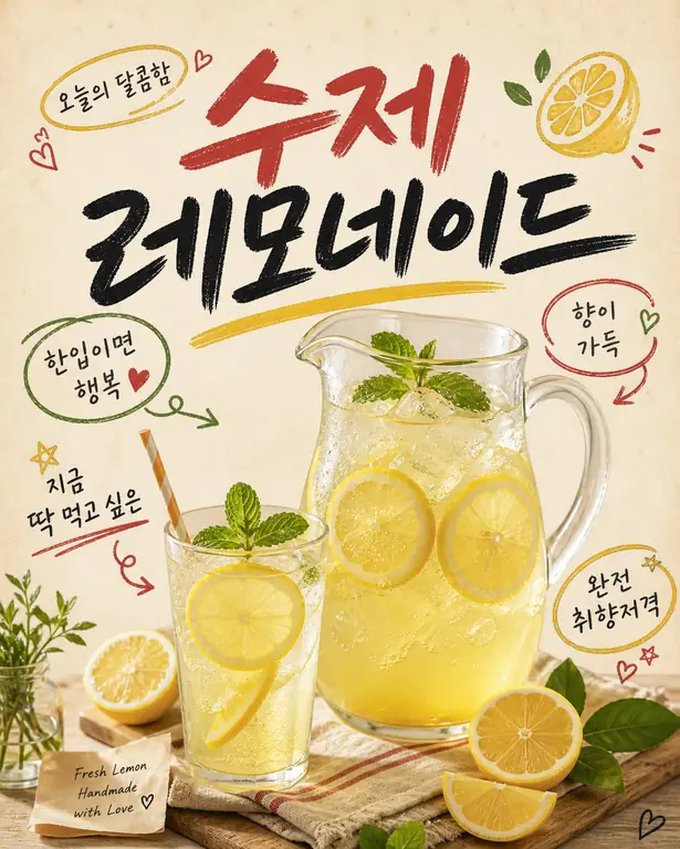 상큼 달콤 레모네이드 포스터