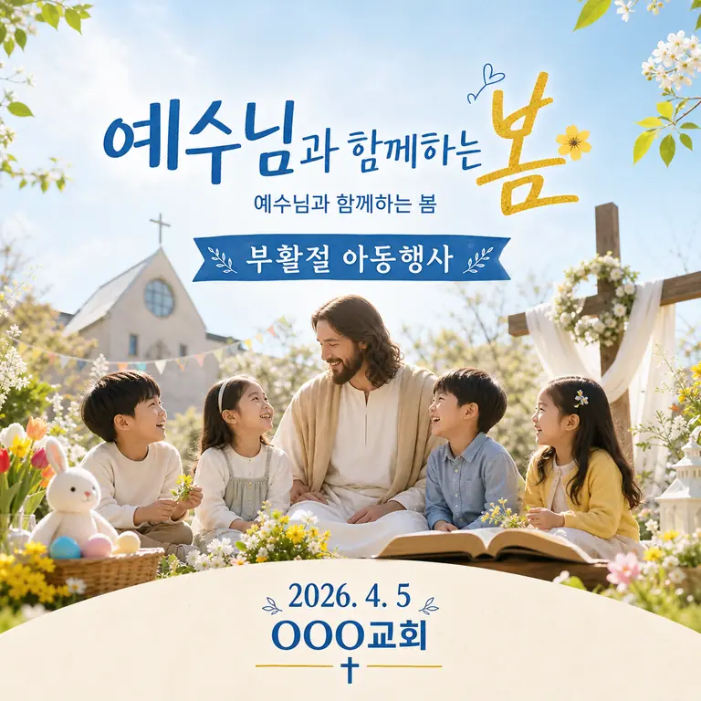 부활절 봄날의 아이들