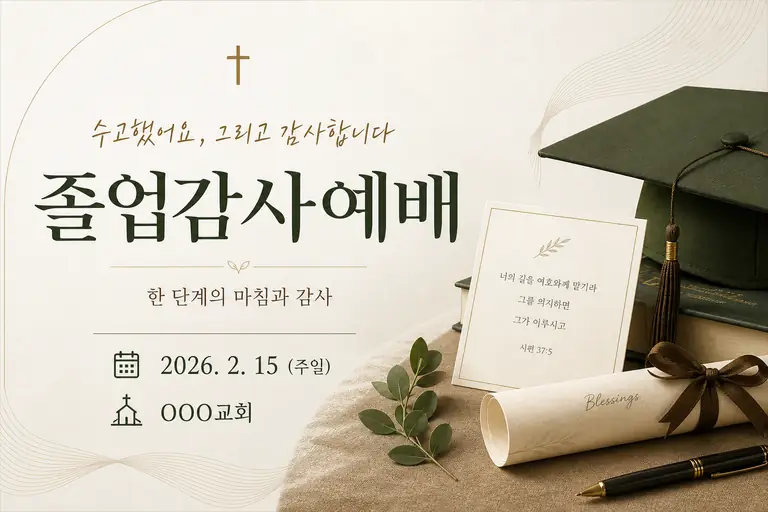 졸업감사예배 홍보 웹배너