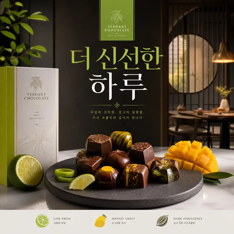 신선한 과일 초콜릿 포스터