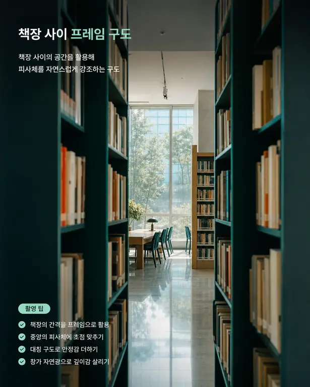 책장 프레임 도서관