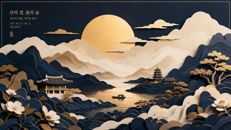 겹겹이 쌓인 산수