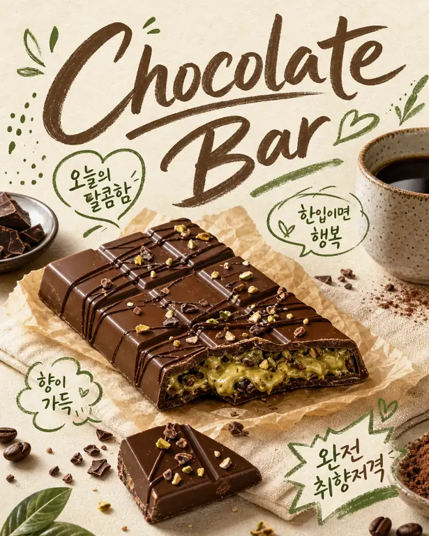 달콤한 초콜릿 바 포스터