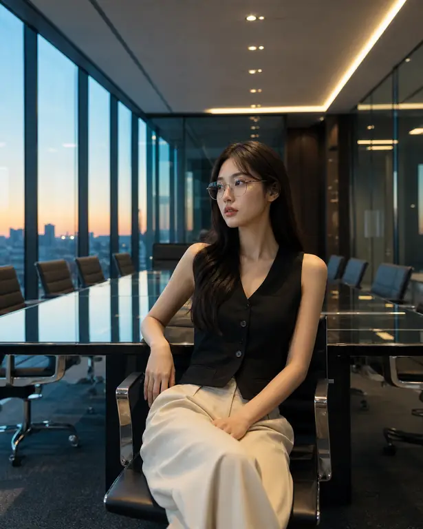 새벽 유리 회의실