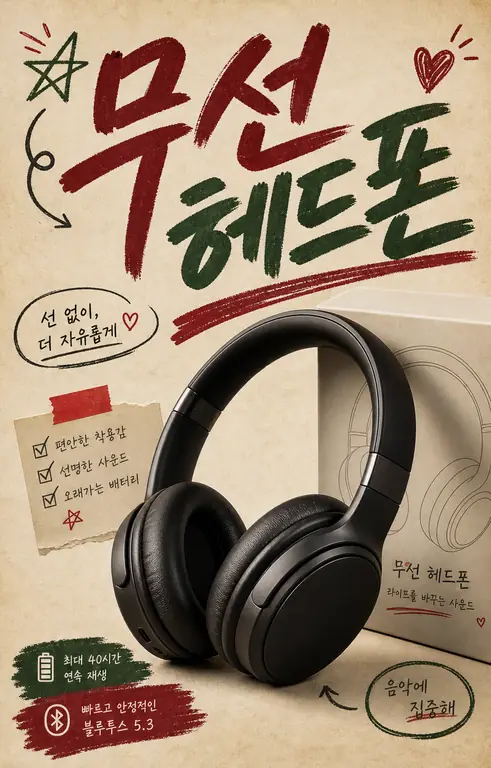 감성 무선 헤드폰