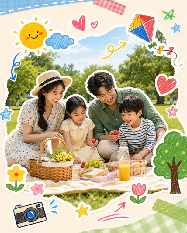 스티커북 가족 피크닉