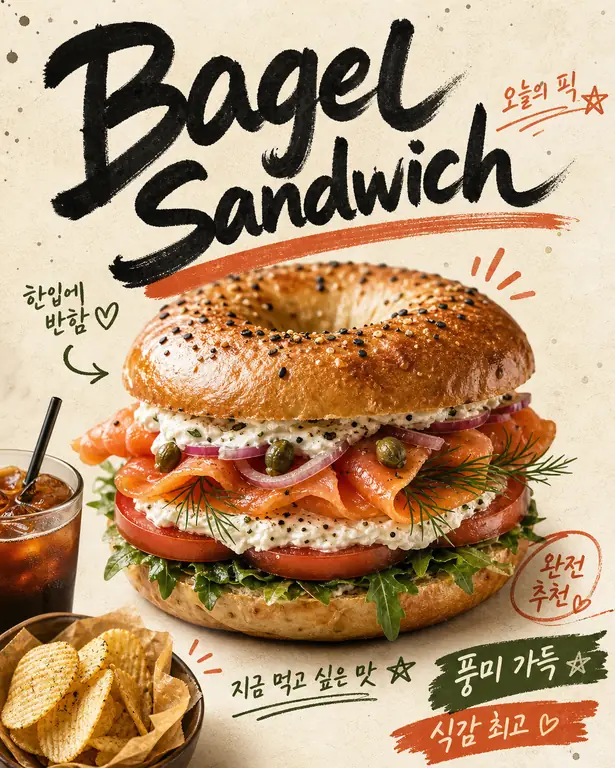 베이글 샌드위치 포스터