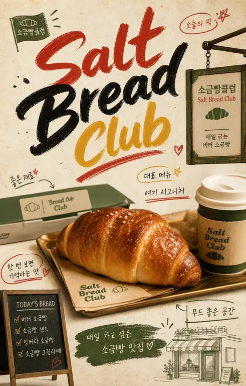 소금빵 클럽 홍보 포스터