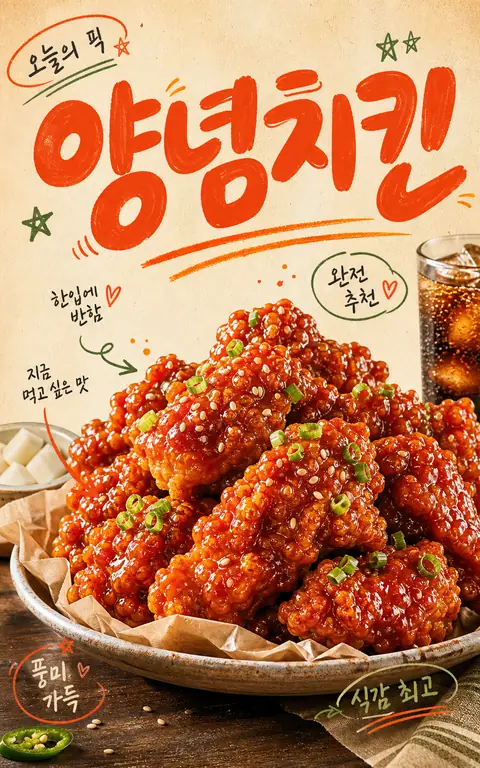 레트로 양념치킨