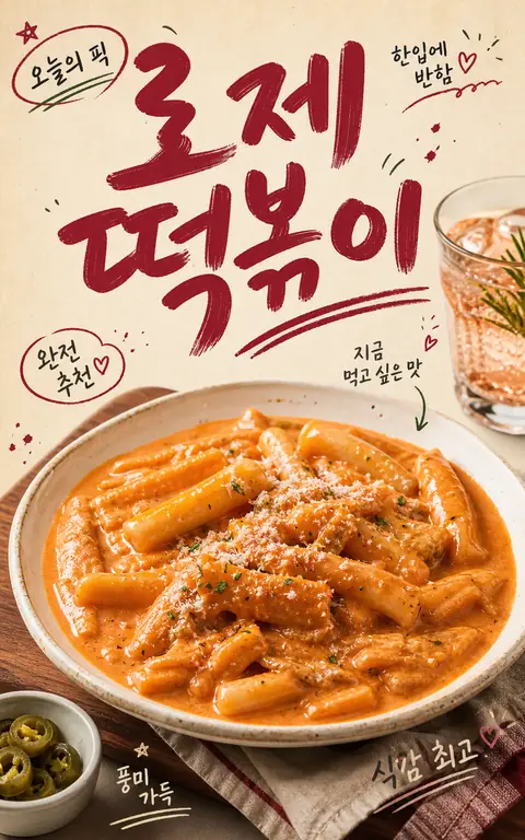 감성 로제 떡볶이 포스터