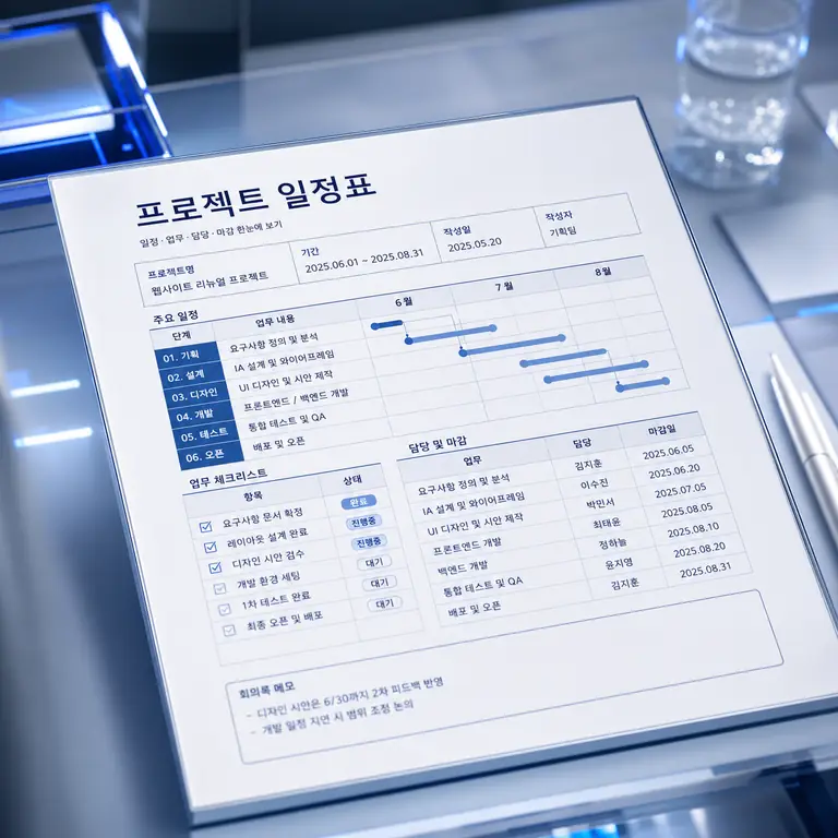 스마트 프로젝트 일정표