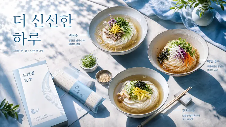 우리밀 국수 한 상