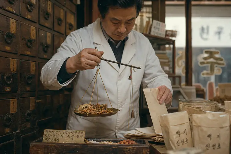 전통 한약방의 오후