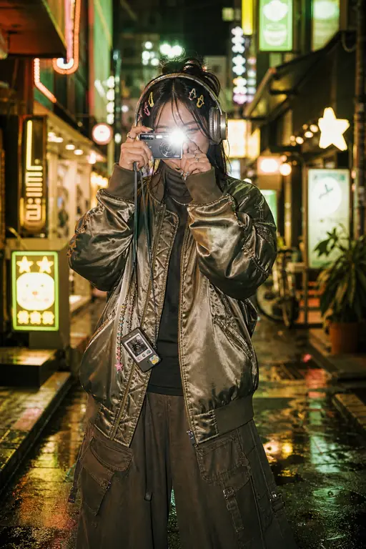 네온 거리 디카 셀피