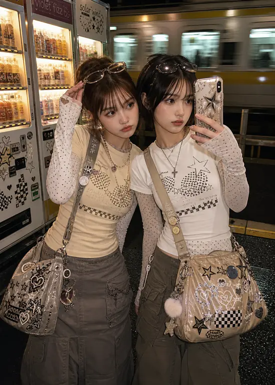 Y2K 감성 자판기 거리 셀카