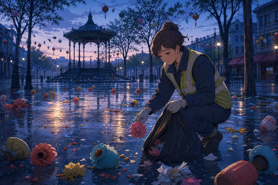 새벽 광장 정리
