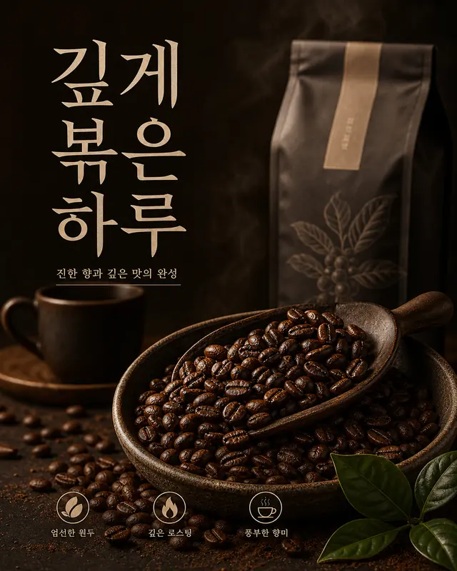 고급 커피 원두 포스터