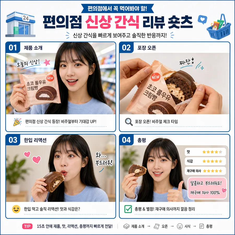 편의점 간식 리뷰 스토리보드